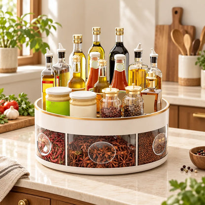 Rotating Seasoning Storage Rack (White) — view 1