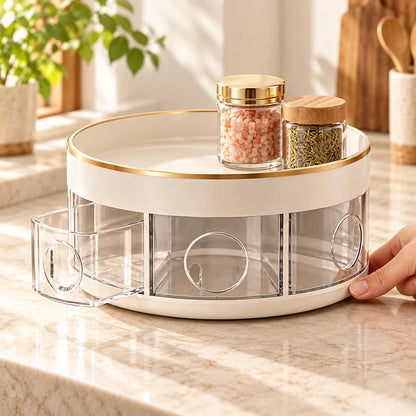 Rotating Seasoning Storage Rack (White) — view 4