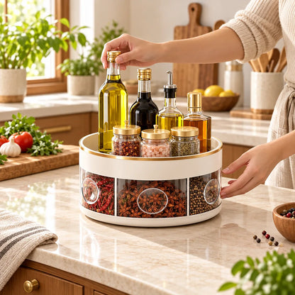 Rotating Seasoning Storage Rack (White) — view 5