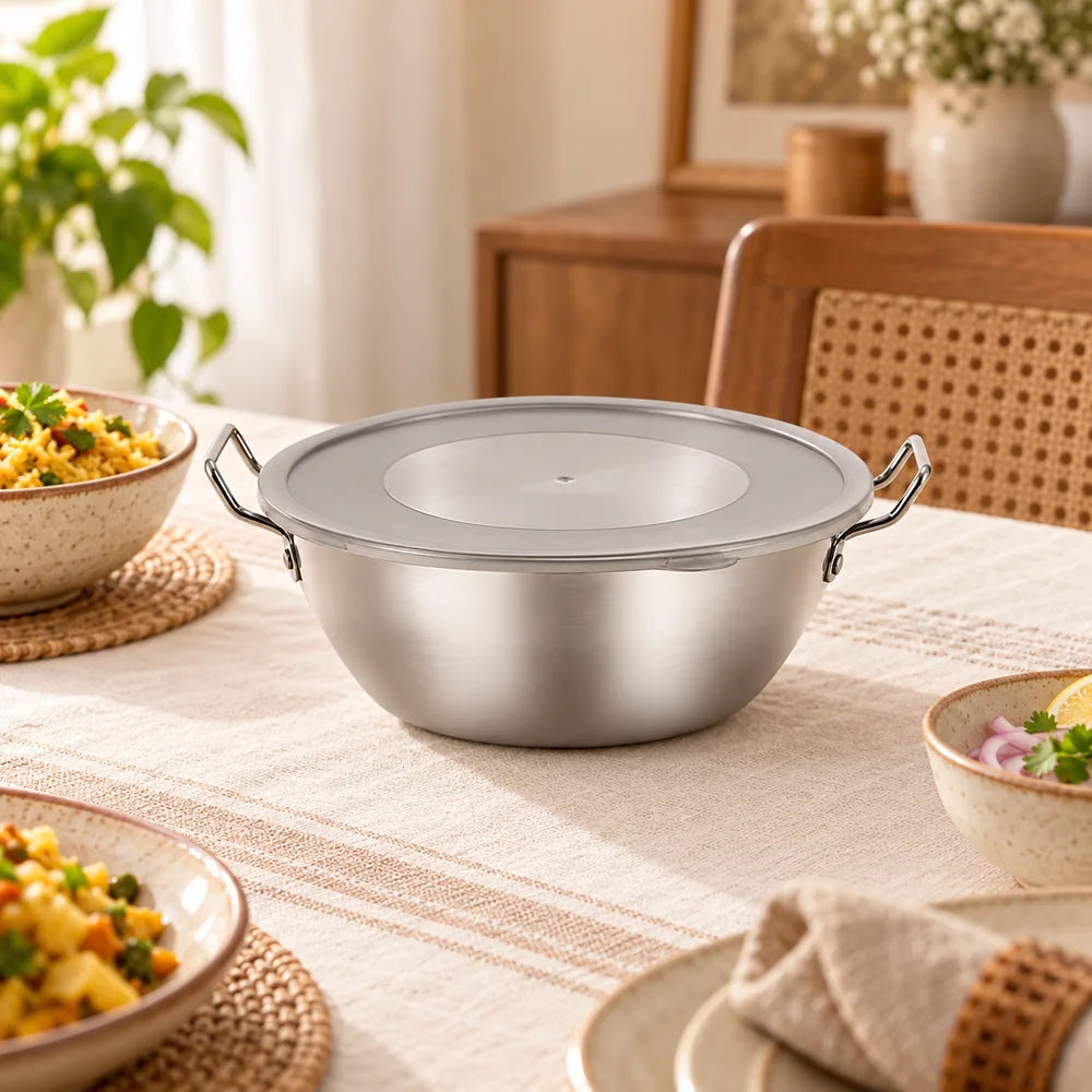 Silver Handled Snack Bowl with Lid (17 cm & Lid) — view 1