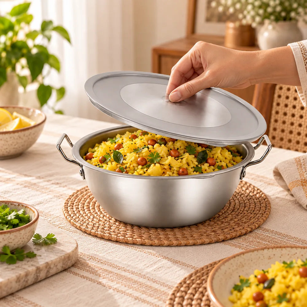 Silver Handled Snack Bowl with Lid (17 cm & Lid) — view 2