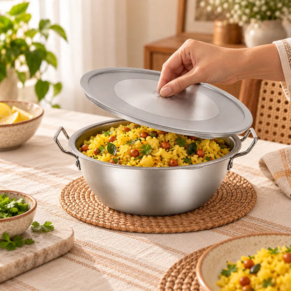 Silver Handled Snack Bowl with Lid (17 cm & Lid) — view 2