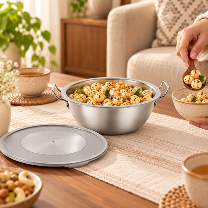 Silver Handled Snack Bowl with Lid (17 cm & Lid) — view 3