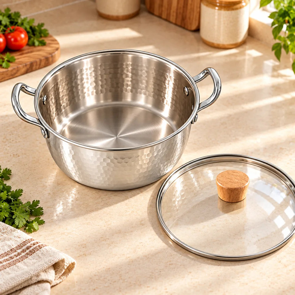 Lidded Steel Sukiyaki Pot (20 cm & Lid) — view 4