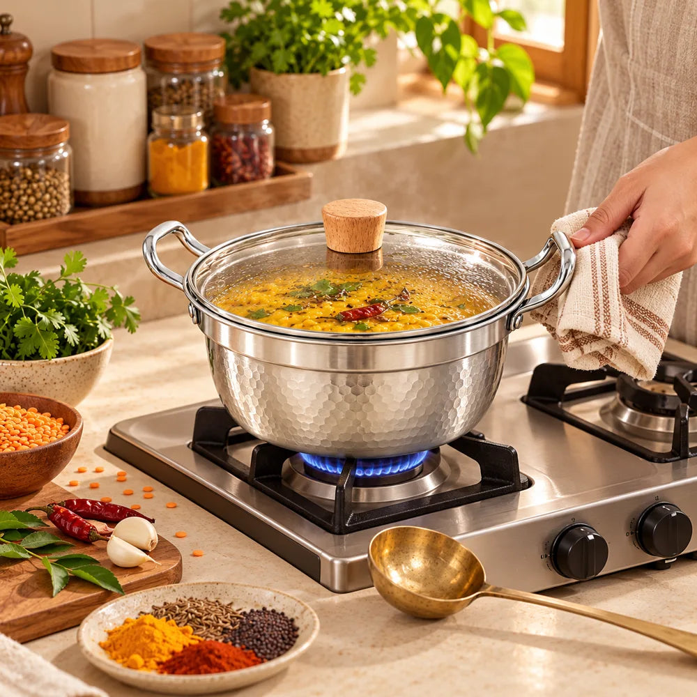Lidded Steel Sukiyaki Pot (20 cm & Lid) — view 5