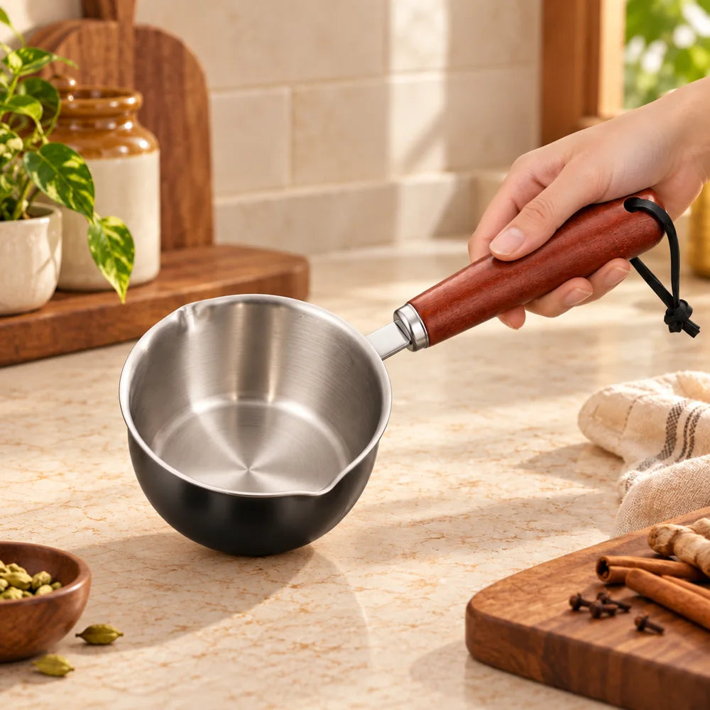 Wood-Handle Mini Pouring Pan (10 cm) — view 4