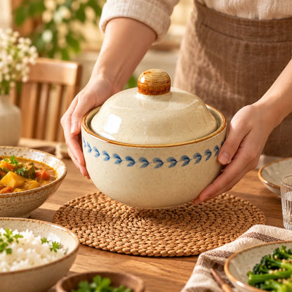 Qinghui Painted Lidded Ceramic Bowl (400 ml) — view 5