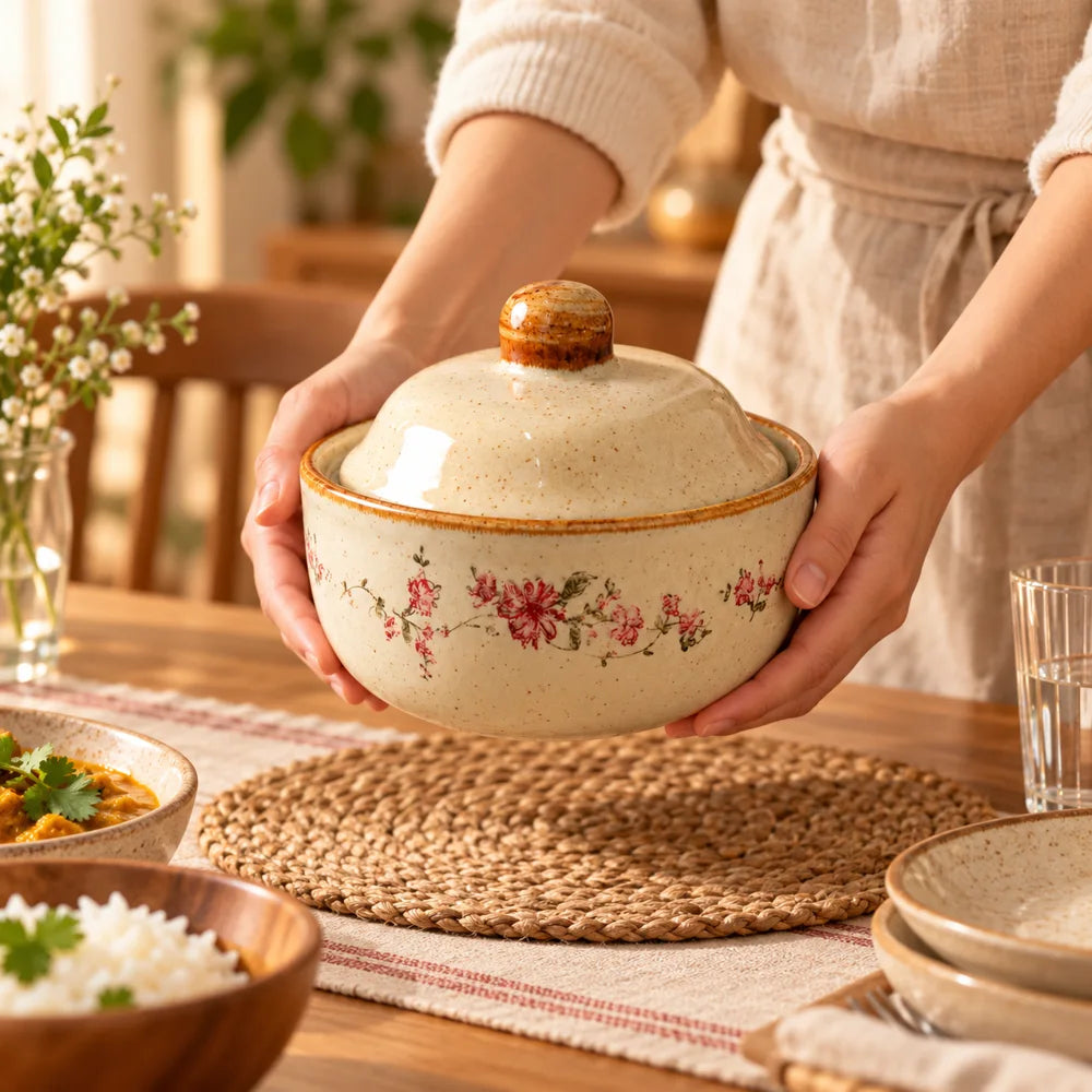 Sutang Blossom Lidded Ceramic Bowl (400 ml) — view 5