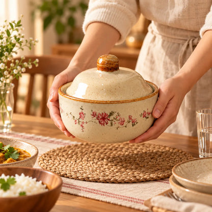 Sutang Blossom Lidded Ceramic Bowl (400 ml) — view 5