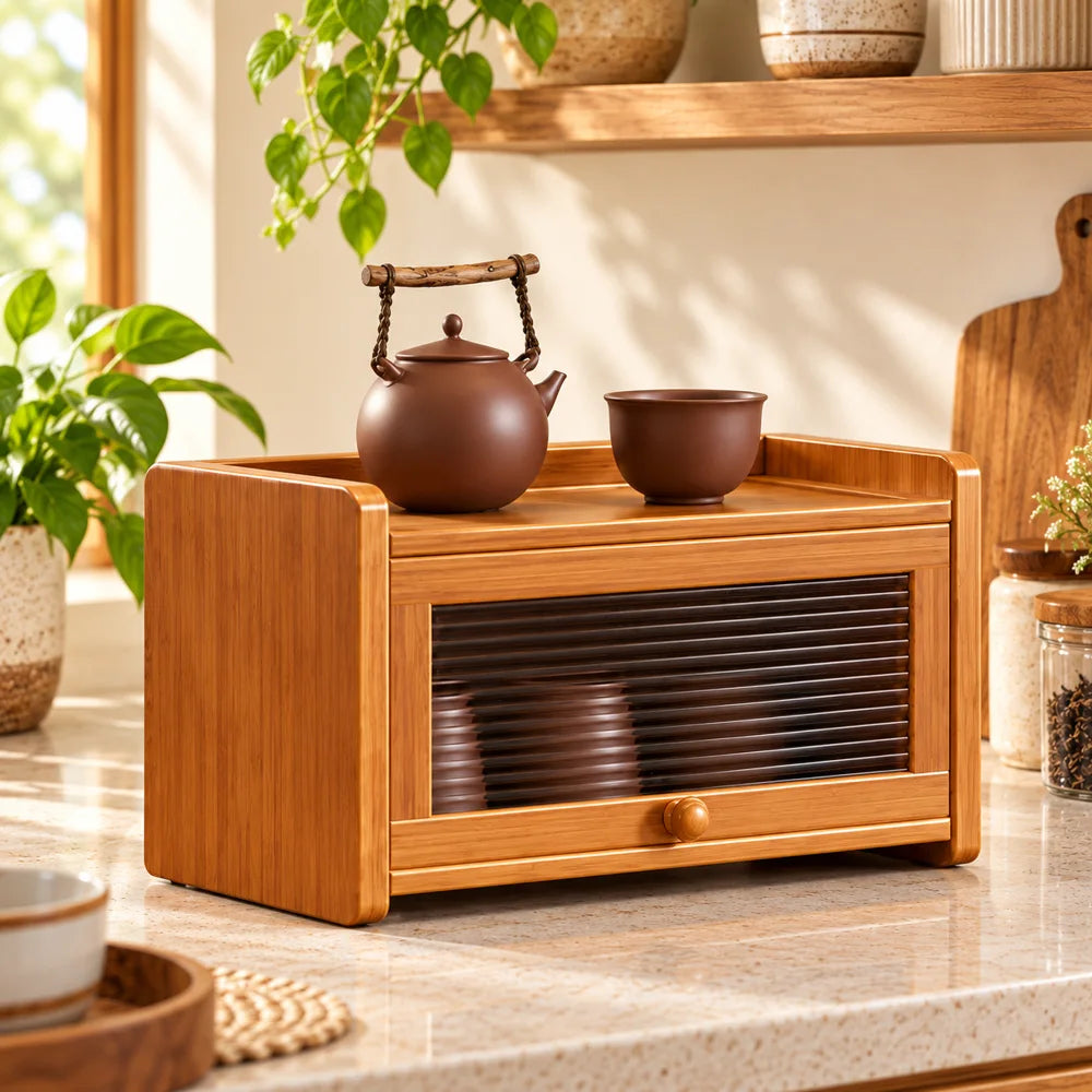 Reeded front Flip door Cup Cabinet (30 cm) — view 4
