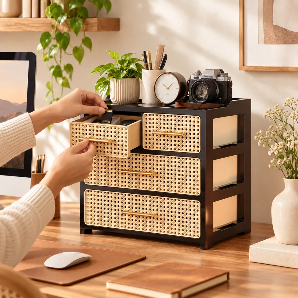Woven Drawer Organiser Three-Tier Mixed Drawers — view 2