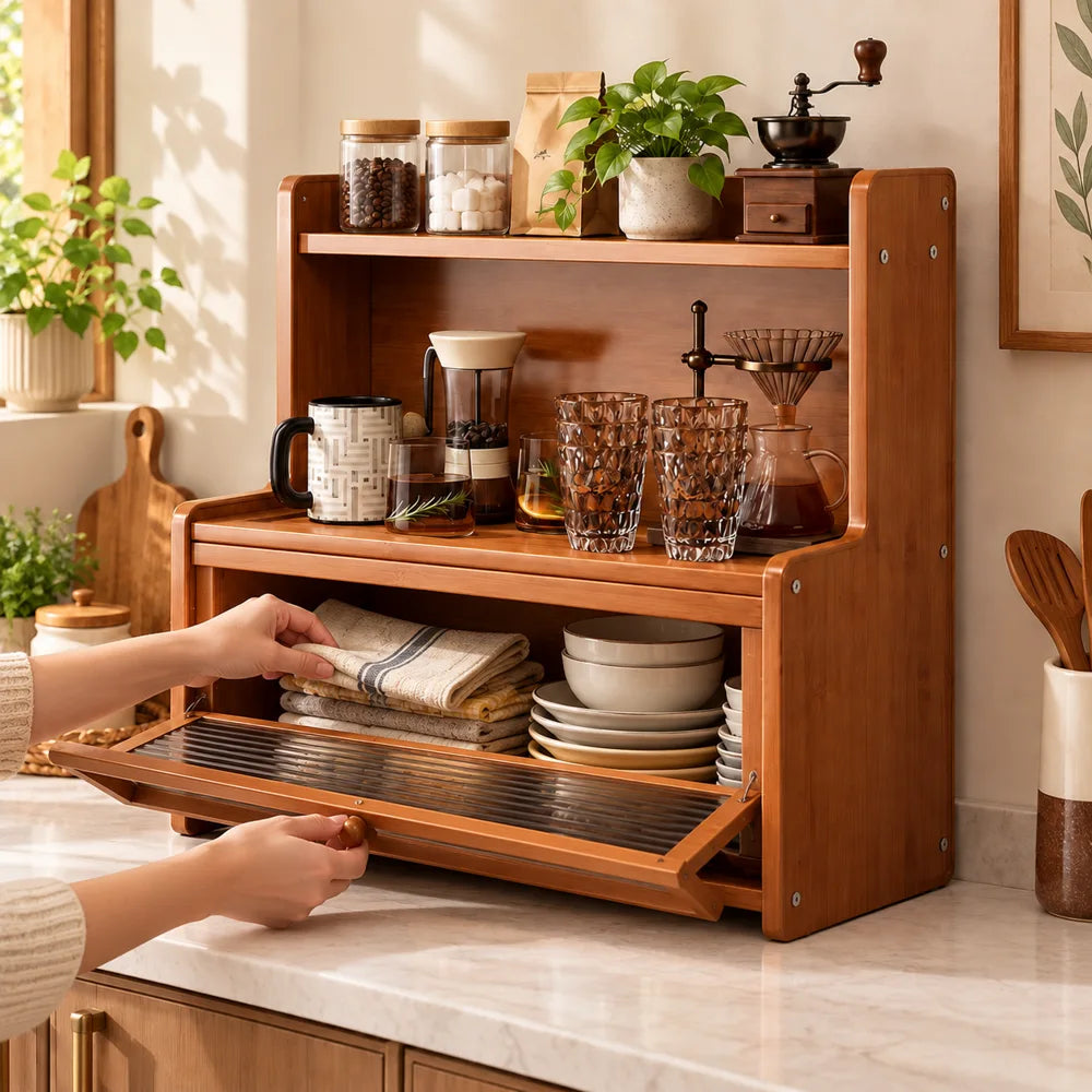 L corner Flip door Cup Cabinet — view 2
