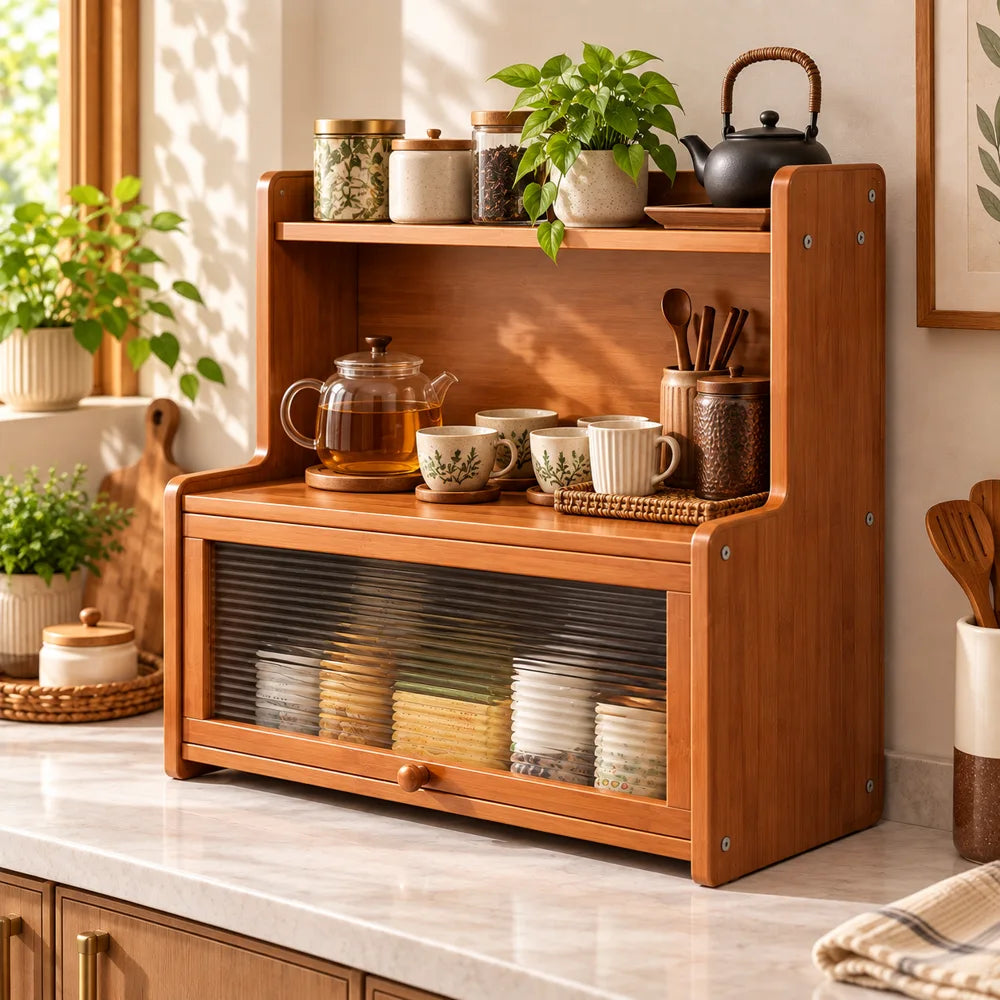 L corner Flip door Cup Cabinet — view 3