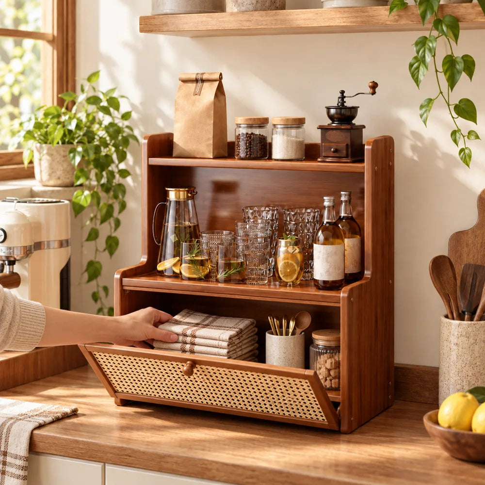 Vintage Woven Countertop Shelf (35 cm) — view 2