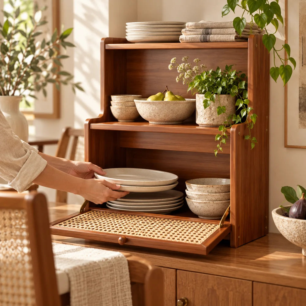 Vintage Woven Countertop Shelf (35 cm) — view 5