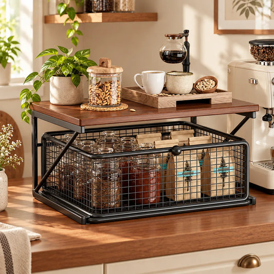 Vintage Coffee Stand Single Shelf — view 1