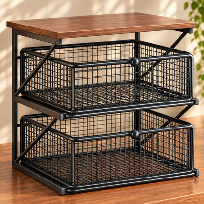 Vintage Coffee Stand Double Shelf — view 4