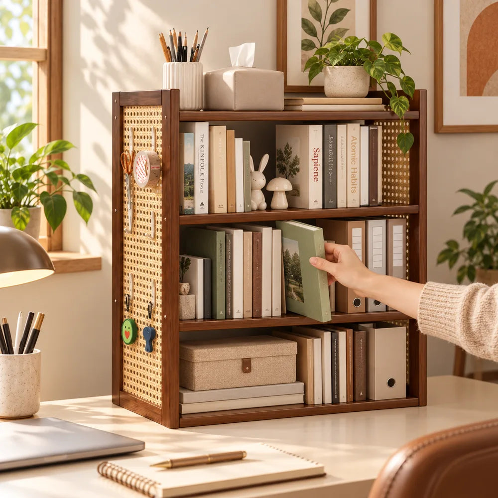 Vintage Pegboard Desktop Shelf (2 Tiers & 35 cm) — view 2