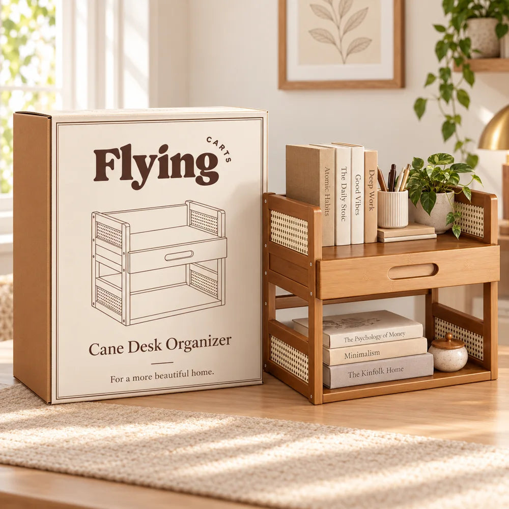 Vintage Book Organiser with Drawer (2 Tiers & 40 cm) — view 6
