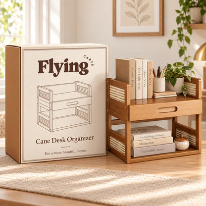 Vintage Book Organiser with Drawer (2 Tiers & 40 cm) — view 6