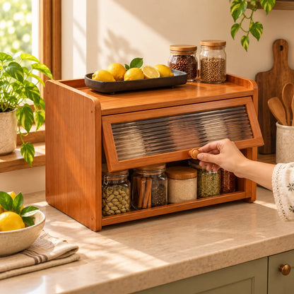 Tea room Reeded door Cup Cabinet (2 Tiers & 30 cm) — view 2