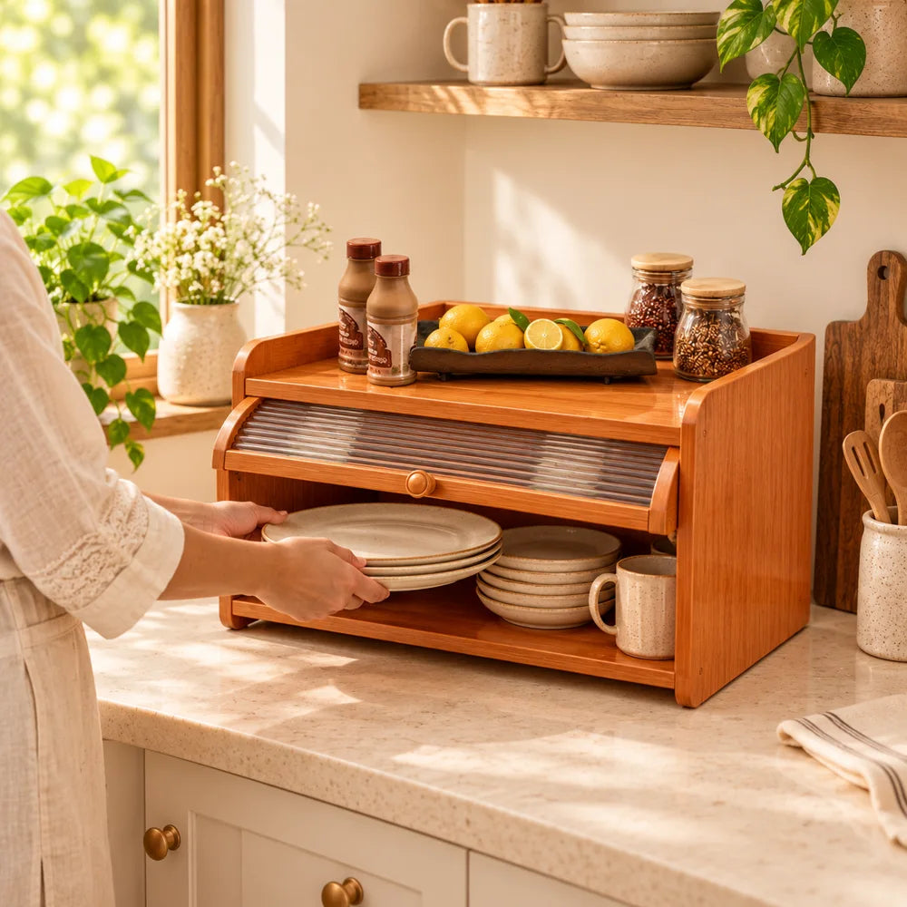 Tea room Reeded door Cup Cabinet (2 Tiers & 30 cm) — view 5