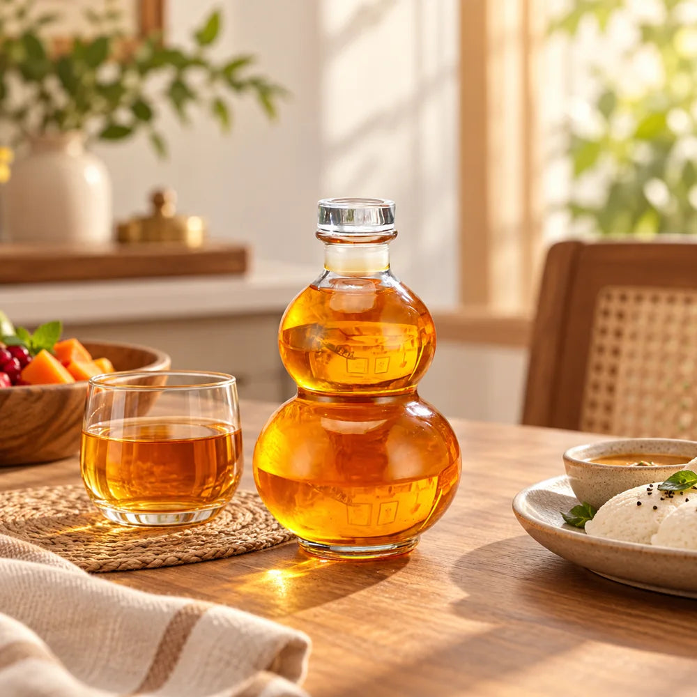 Double Gourd Glass Bottle — view 2