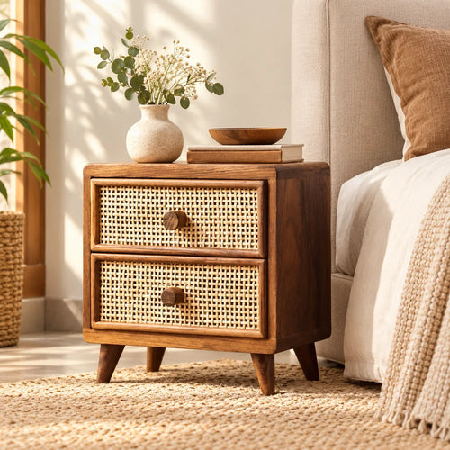 Vintage Rattan Drawer — view 1