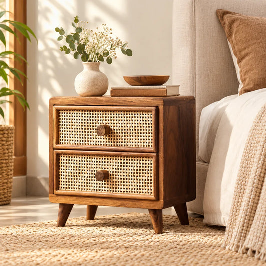 Vintage Rattan Drawer — view 1