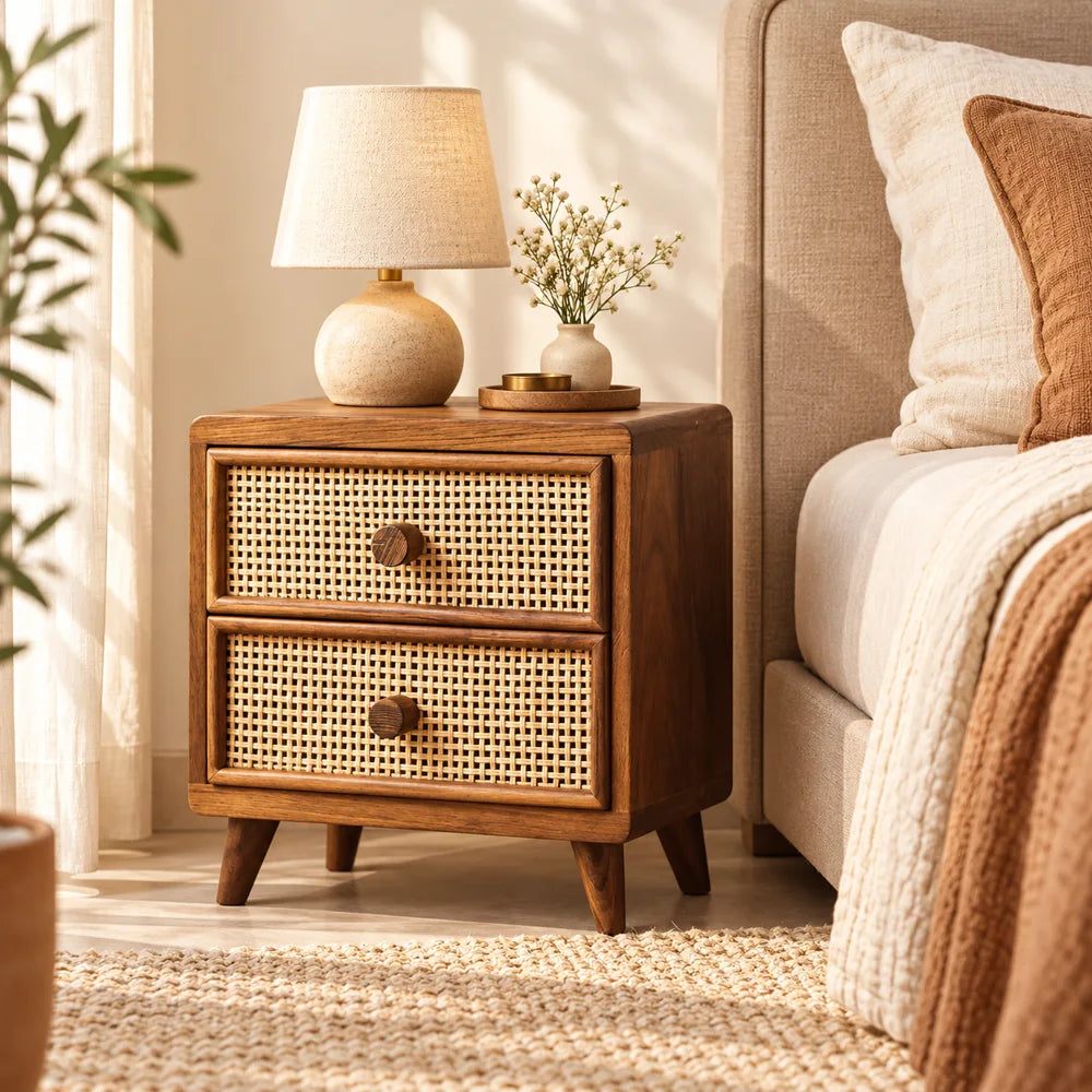 Vintage Rattan Drawer — view 3