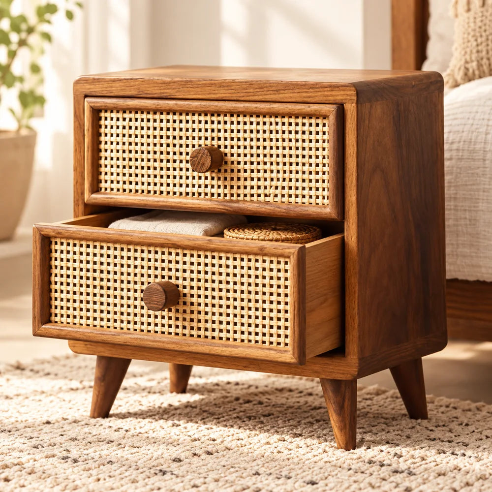 Vintage Rattan Drawer — view 5