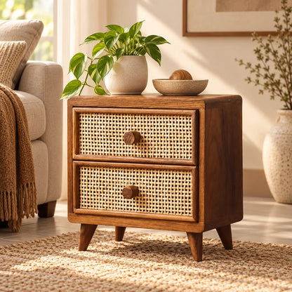 Vintage Rattan Drawer — view 6