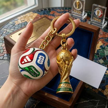 Football Keychain with Mini Gold Trophy