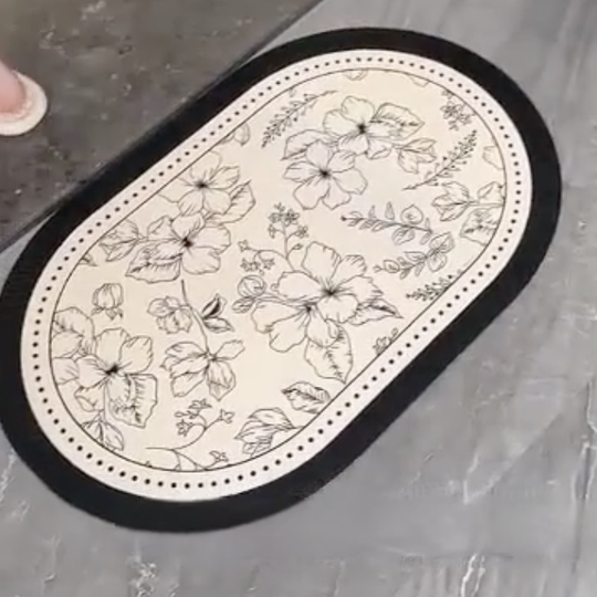 PetalStep Floral Floor Mat floor view