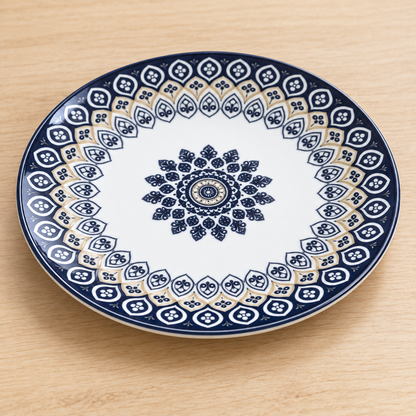 Floral Charm Plates — navy detail
