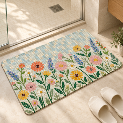 Floral Mosaic Floor Mat hero