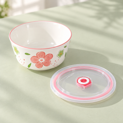 Flower Print Food Bowls — 02 open bowl