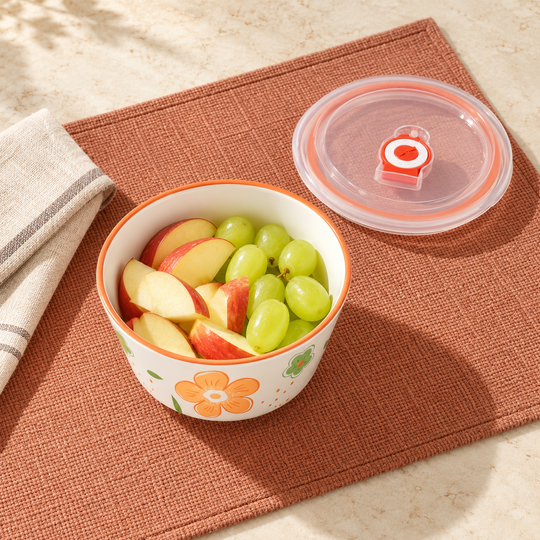 Flower Print Food Bowls — 04 snack serving