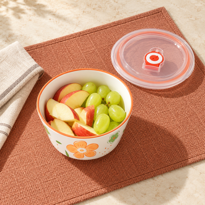 Flower Print Food Bowls — 04 snack serving
