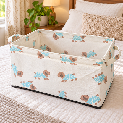 Foldable Printed Clothes Storage Basket - image 2