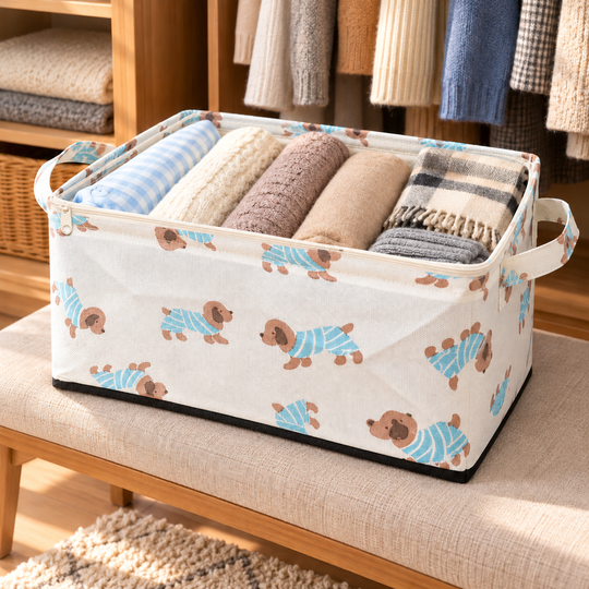 Foldable Printed Clothes Storage Basket - image 7