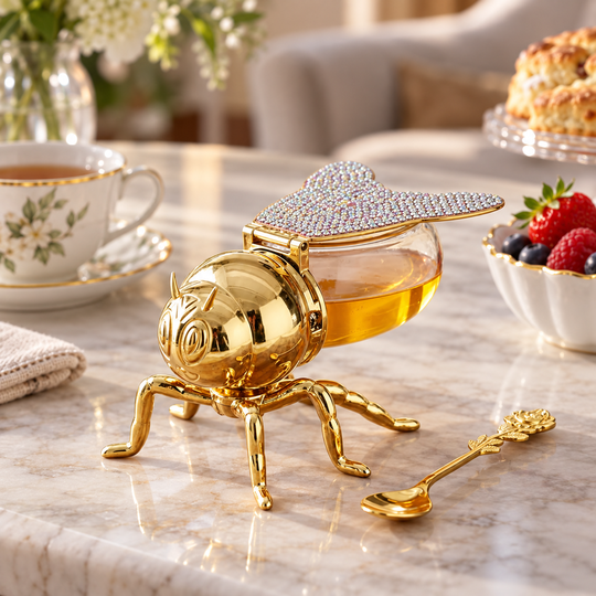 Golden Bee Honey Pot tea-time setting