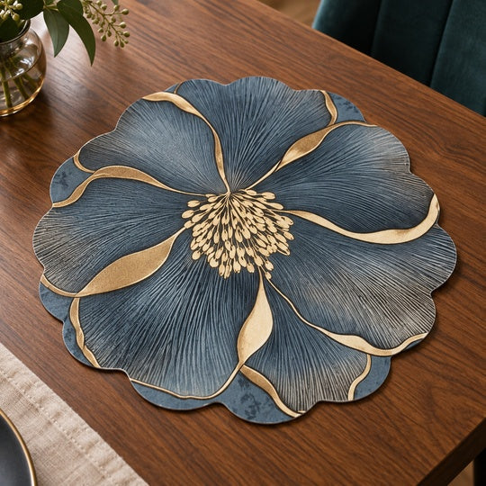 Golden Bloom Dining Mats — full floral design