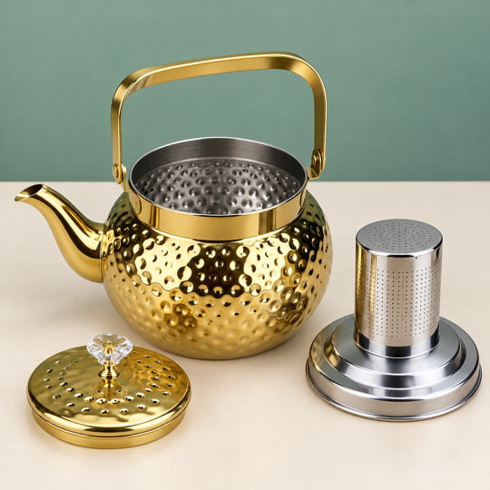 Removable perforated infuser of the Hammered design Brewing Kettle
