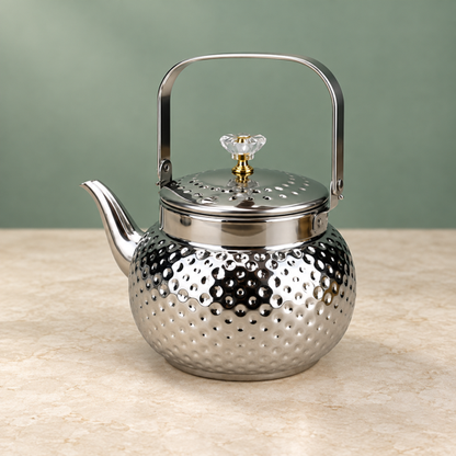Hammered design Brewing Kettle in silver finish