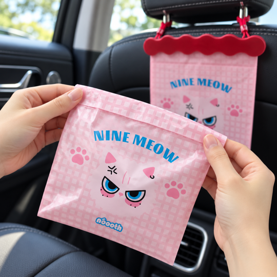 Sealing a removed Hanging Car Seat Trash Bag liner