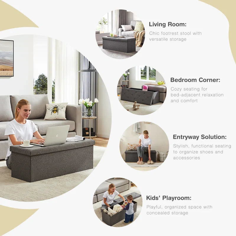 Multi-use Foldable Ottoman Bench