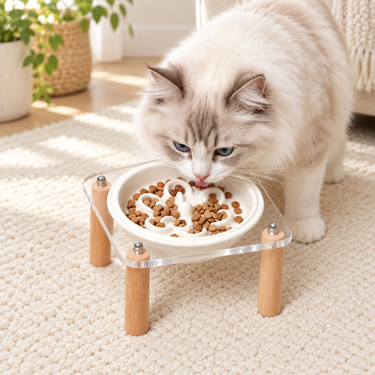 Little Bloom Pet Bowl: 03 cat feeding