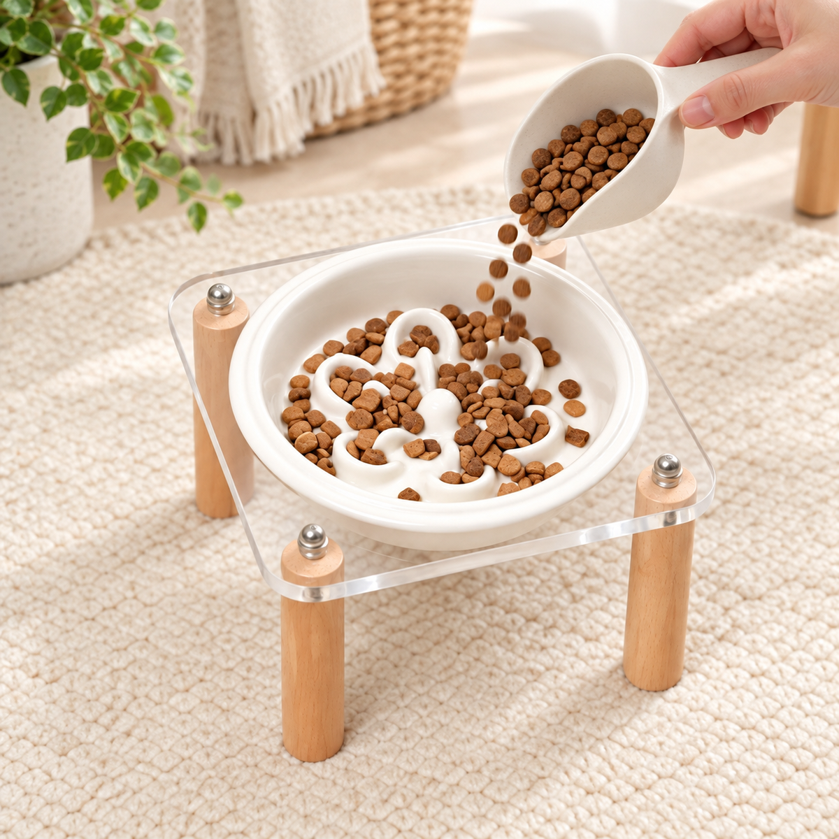 Little Bloom Pet Bowl: 04 kibble fill