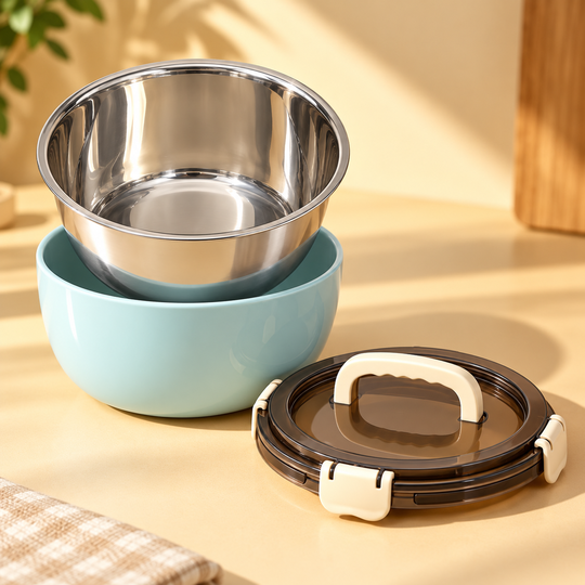 Lock Lid Food Bowl with removable stainless-steel inner bowl